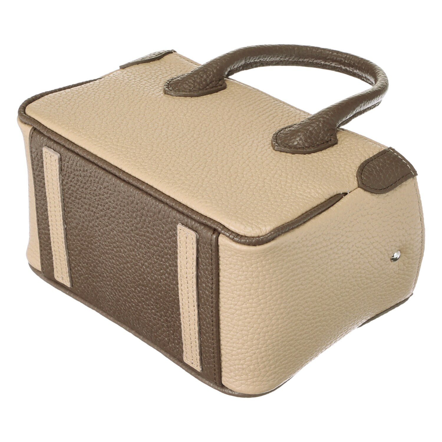 エーディーエムジェイ 牛革シュリンク型押し 配色　２ウェイ マイクロミニトートバッグ