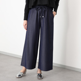 イシカワラボ★ヒトミ ストレッチツイル ドロストアクセント セミワイドパンツ