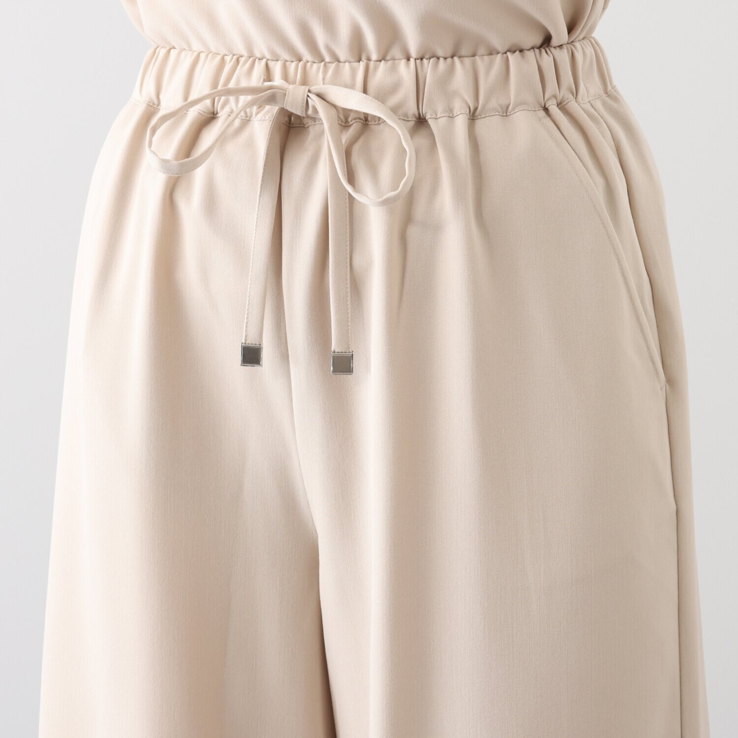 イシカワラボ★ヒトミ ストレッチツイル ドロストアクセント セミワイドパンツ