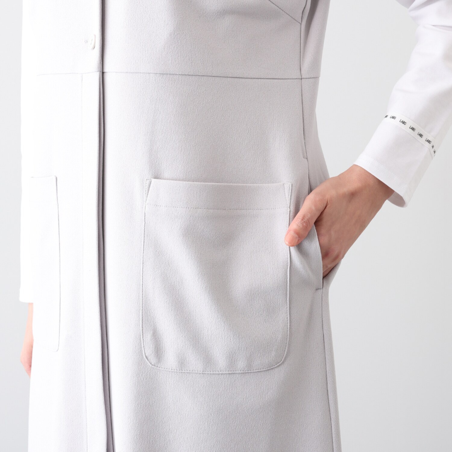 イシカワラボ★ヒトミ バックサテンジョーゼット ロングジレにもなる ジャンパースカート