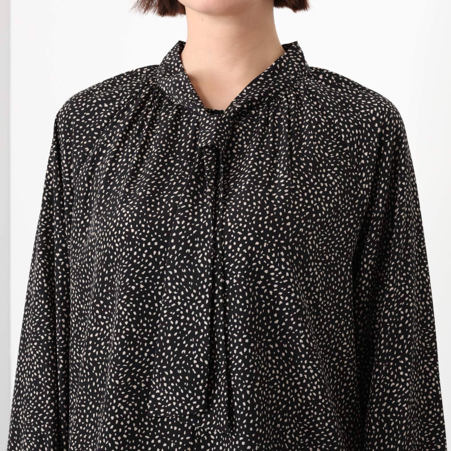 イシカワラボ★ヒトミ ソフトデシン ネクタイ風な ボウタイブラウス