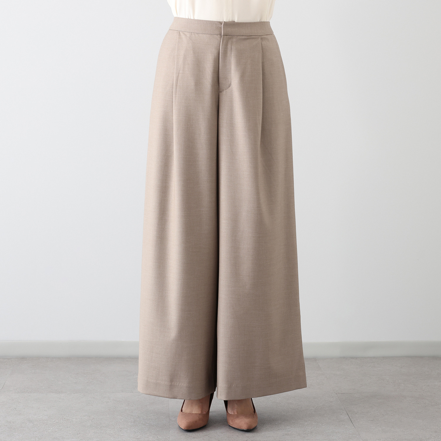 イシカワラボ★ヒトミ マイクロギャバストレッチ ワイドパンツ