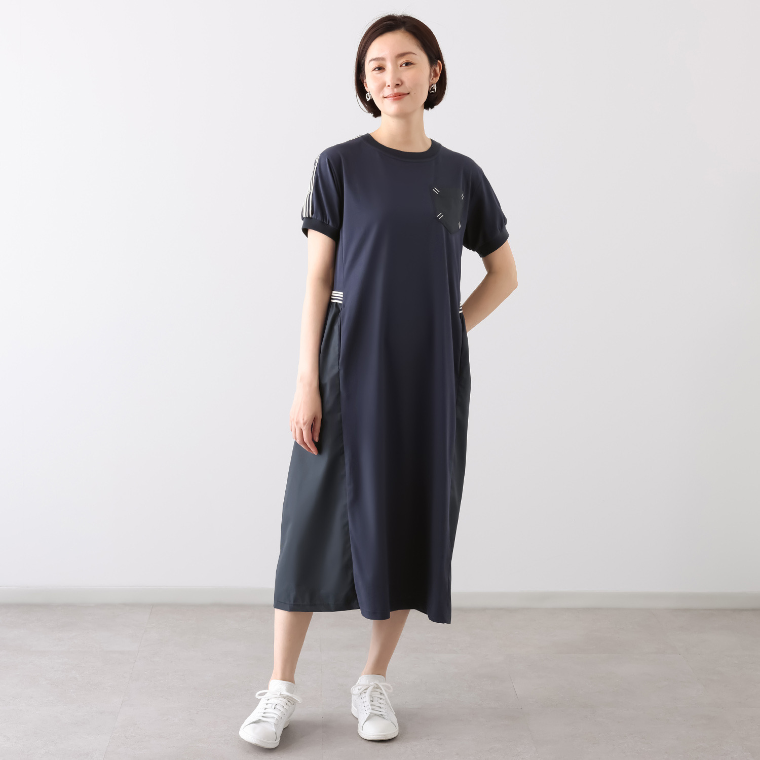 スタイル・ラヴィー 接触冷感 テープ＆ ポケットアクセント ガーリー＆スタイリッシュ ワンピース