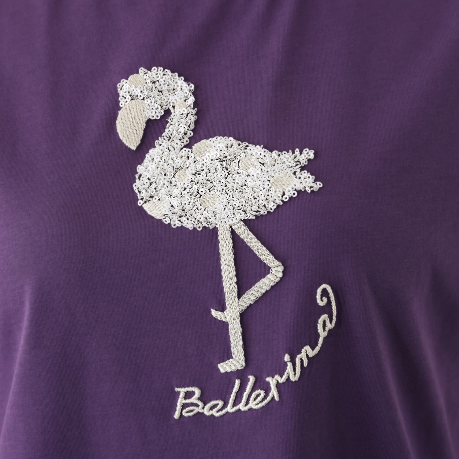 スタイル・ラヴィー 接触冷感 フラミンゴモティーフ スパンコール＆ 刺しゅうアクセント プルオーバー