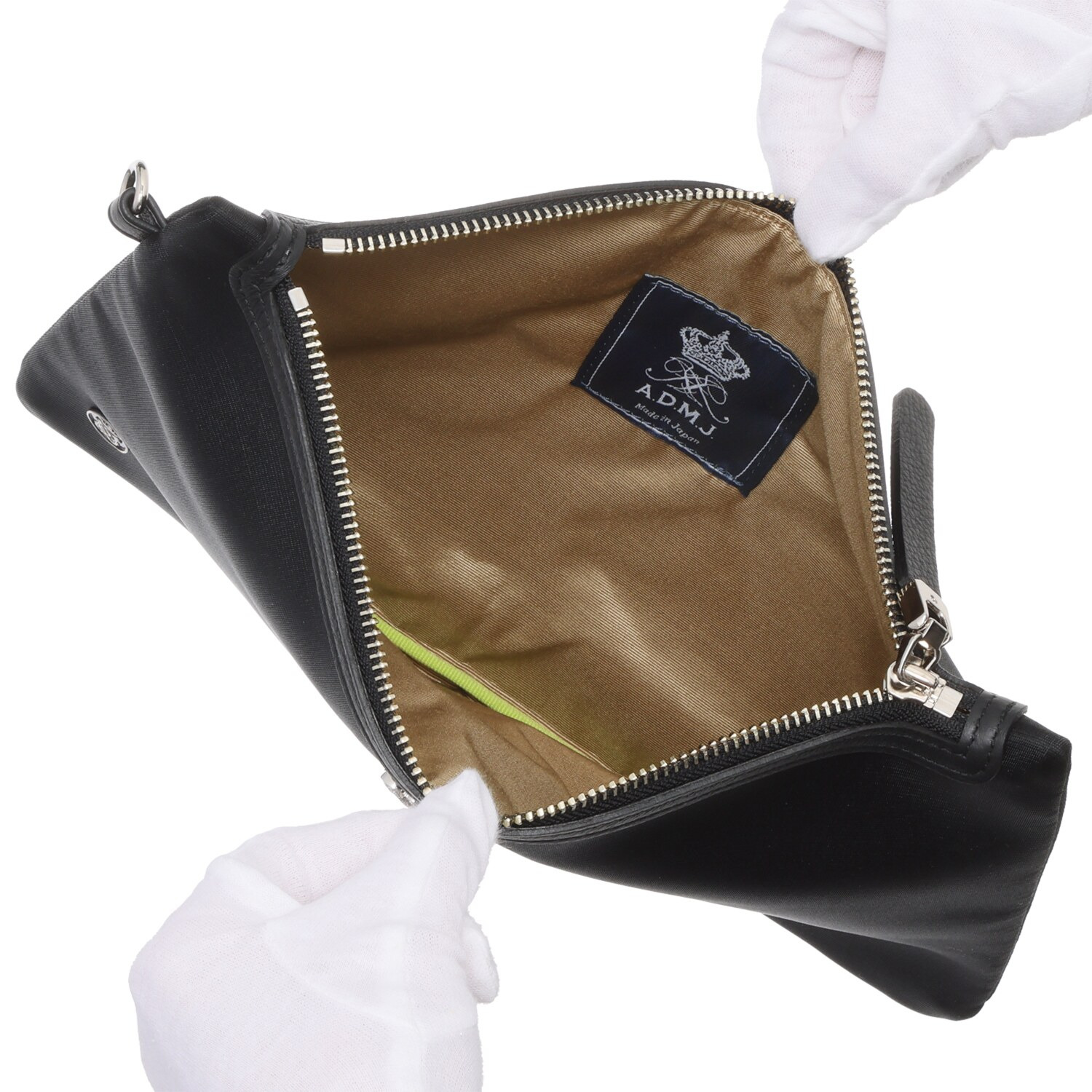 エーディーエムジェイ はっ水 ナイロンリュクス アールデコモティーフ クラッチポーチ