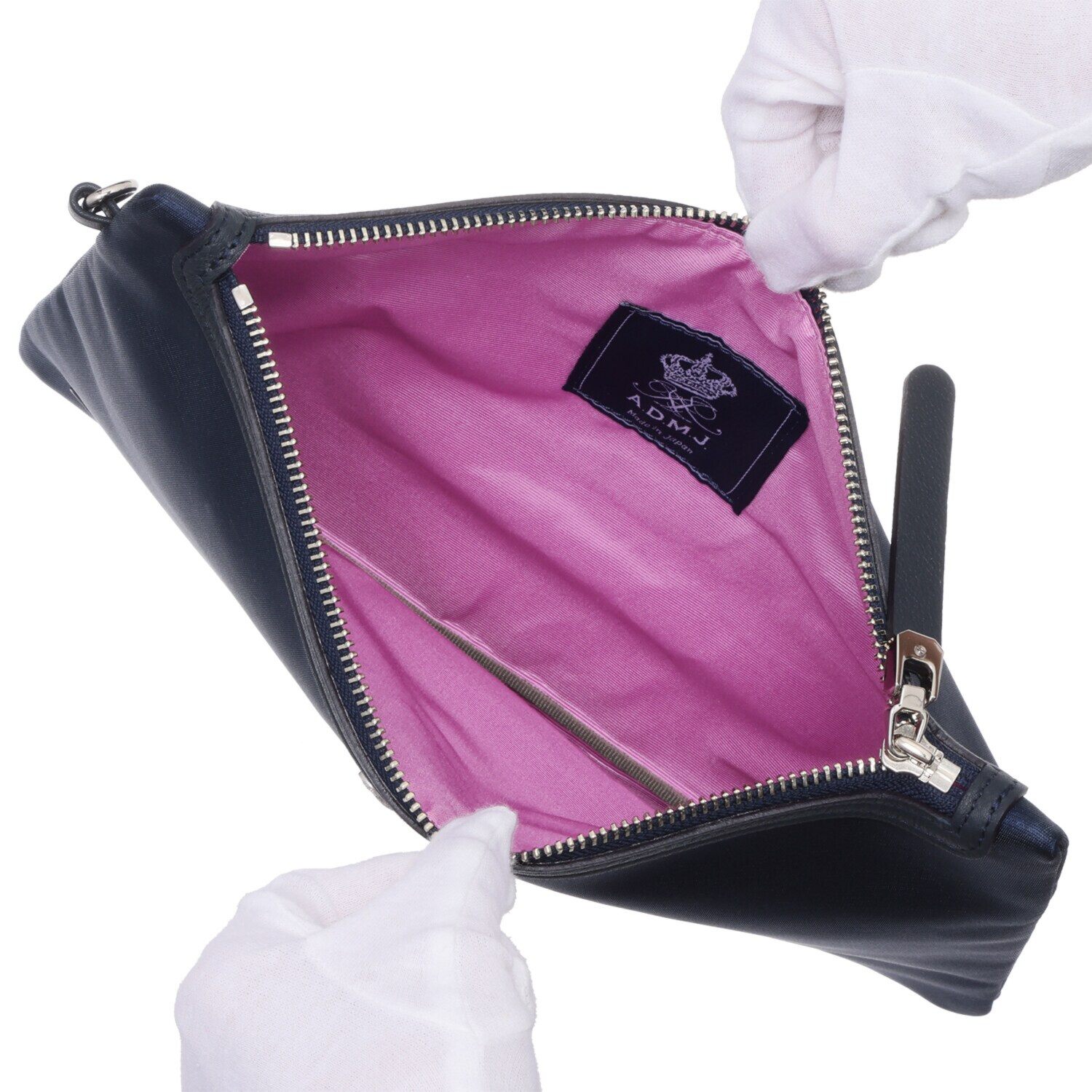 エーディーエムジェイ はっ水 ナイロンリュクス アールデコモティーフ クラッチポーチ