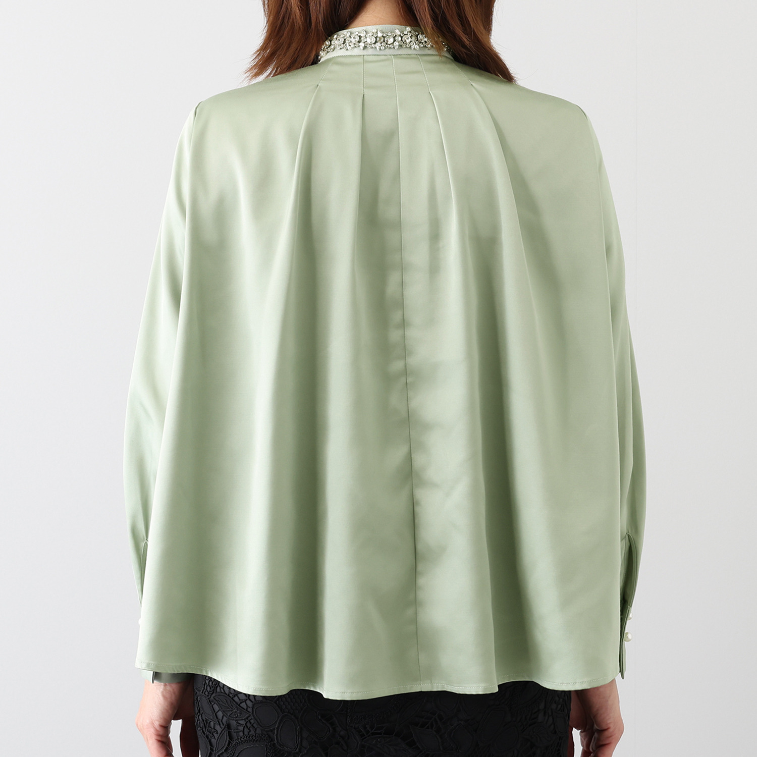 クリス・セリーン イミテーションパール＆ ビジュウアクセント ブラウス