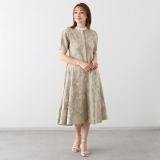 クリス・セリーン ボタニカルフラワー 刺しゅうドレス