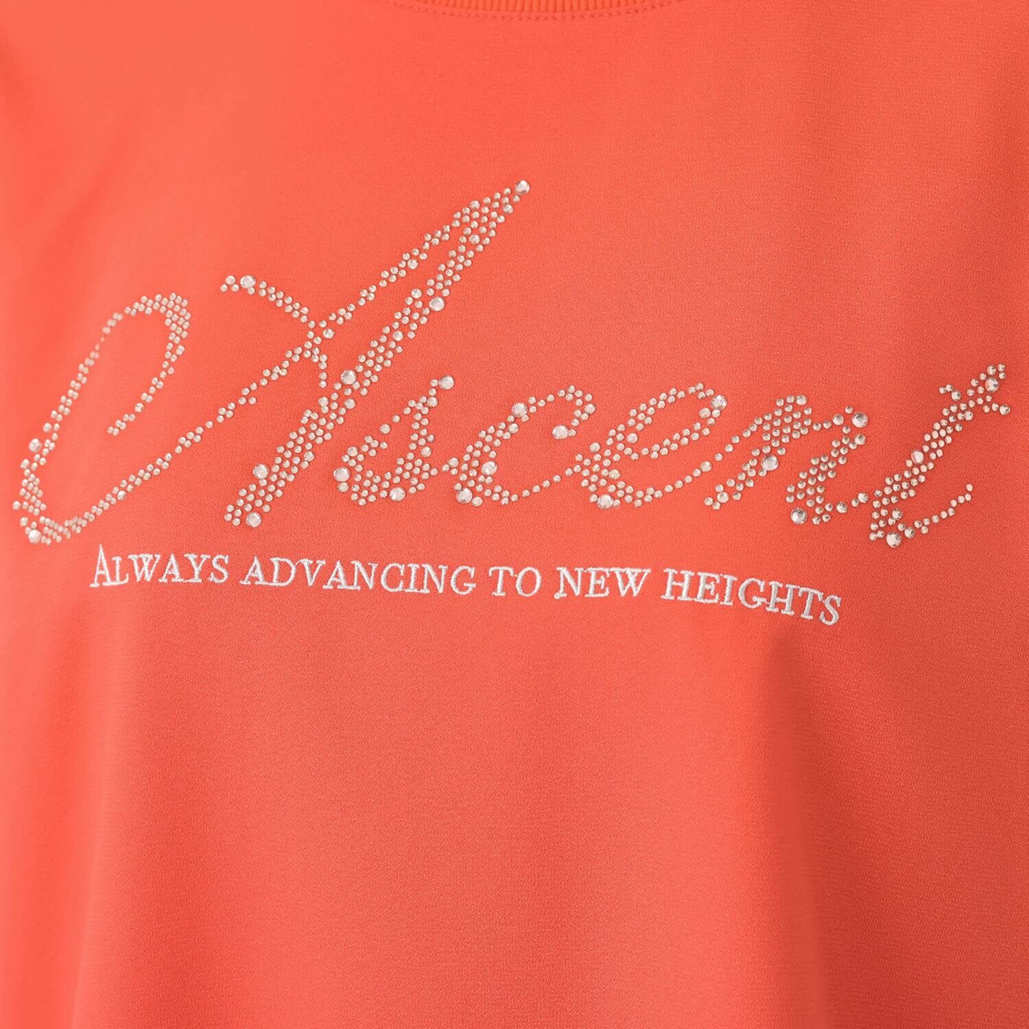 ヘブンアンドアース ＵＶカット・接触冷感 ラインストーン×刺しゅう メッセージＴブラウス