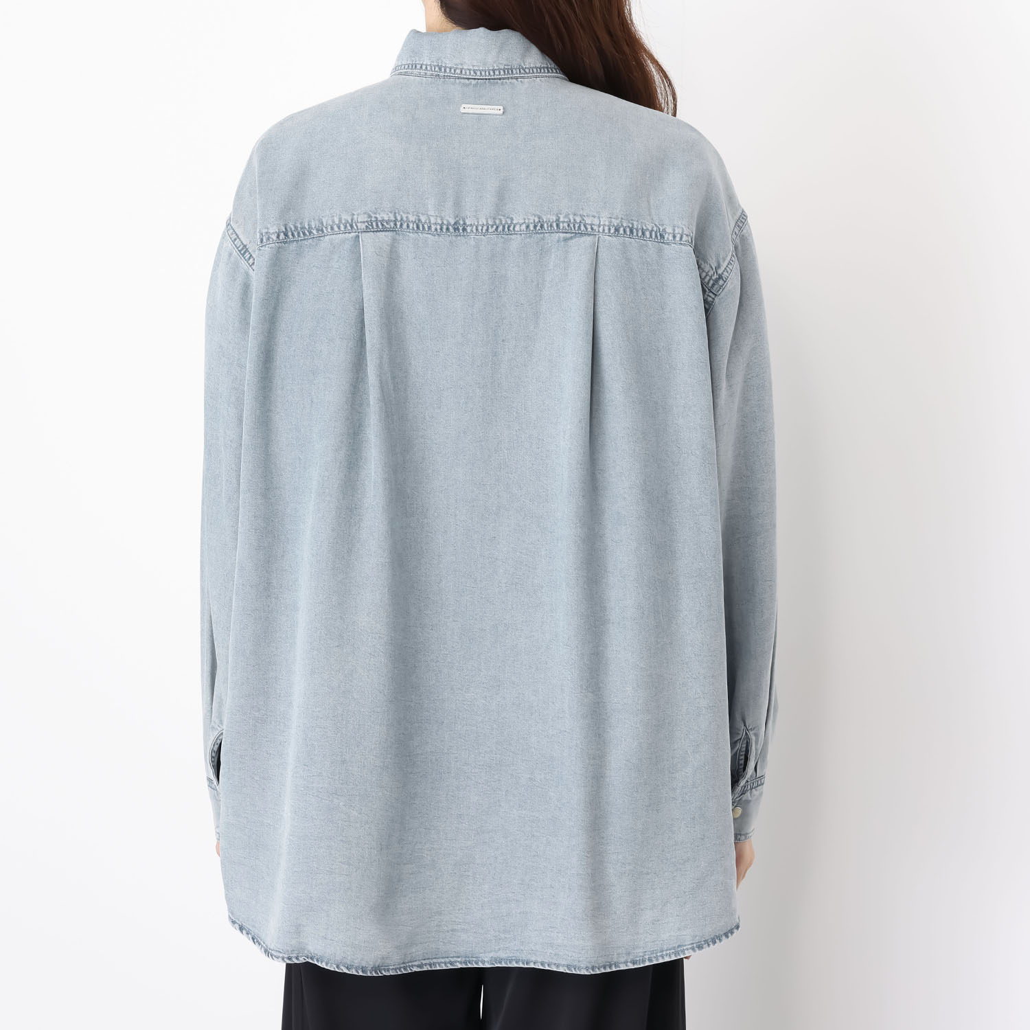 ヘブンアンドアース 接触冷感 アンティーク加工 デニムシャツ