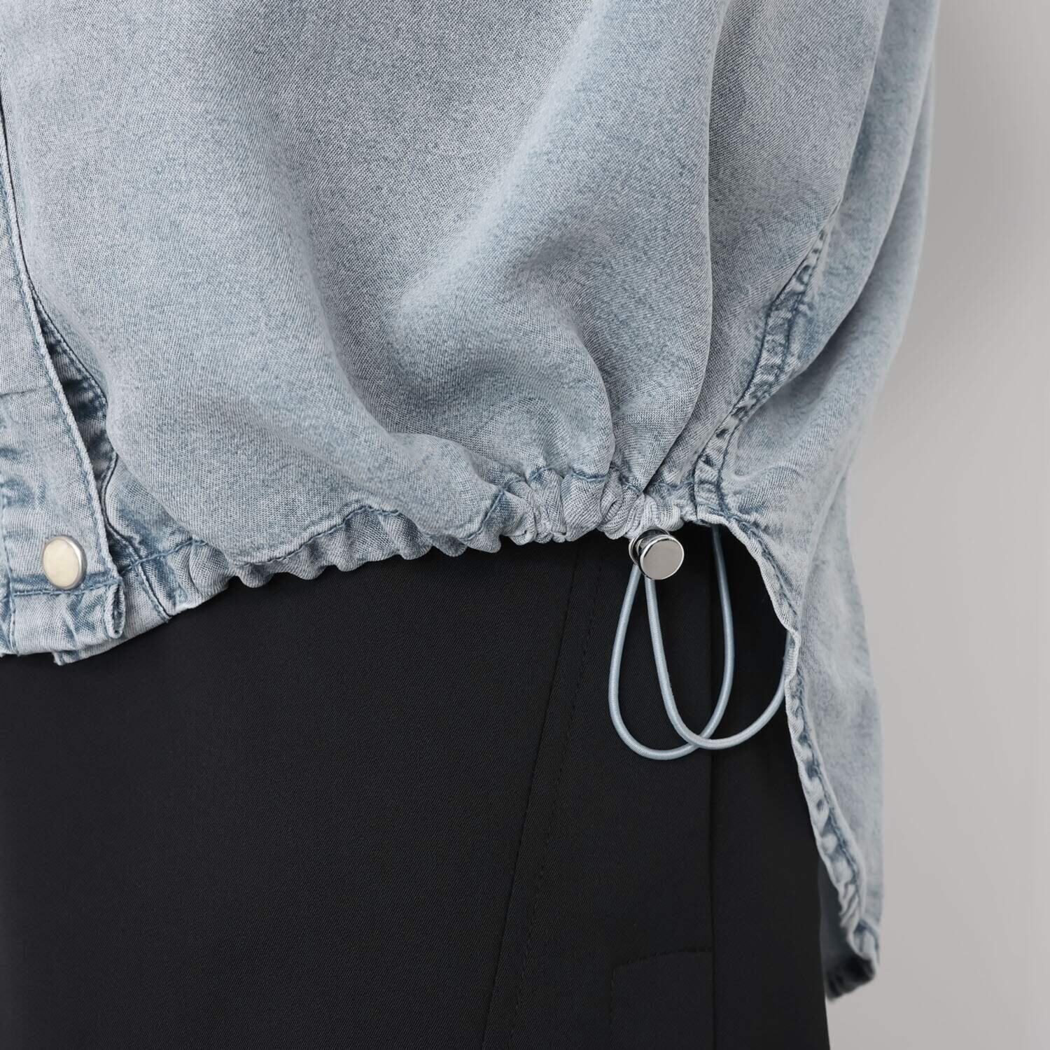 ヘブンアンドアース 接触冷感 アンティーク加工 デニムシャツ