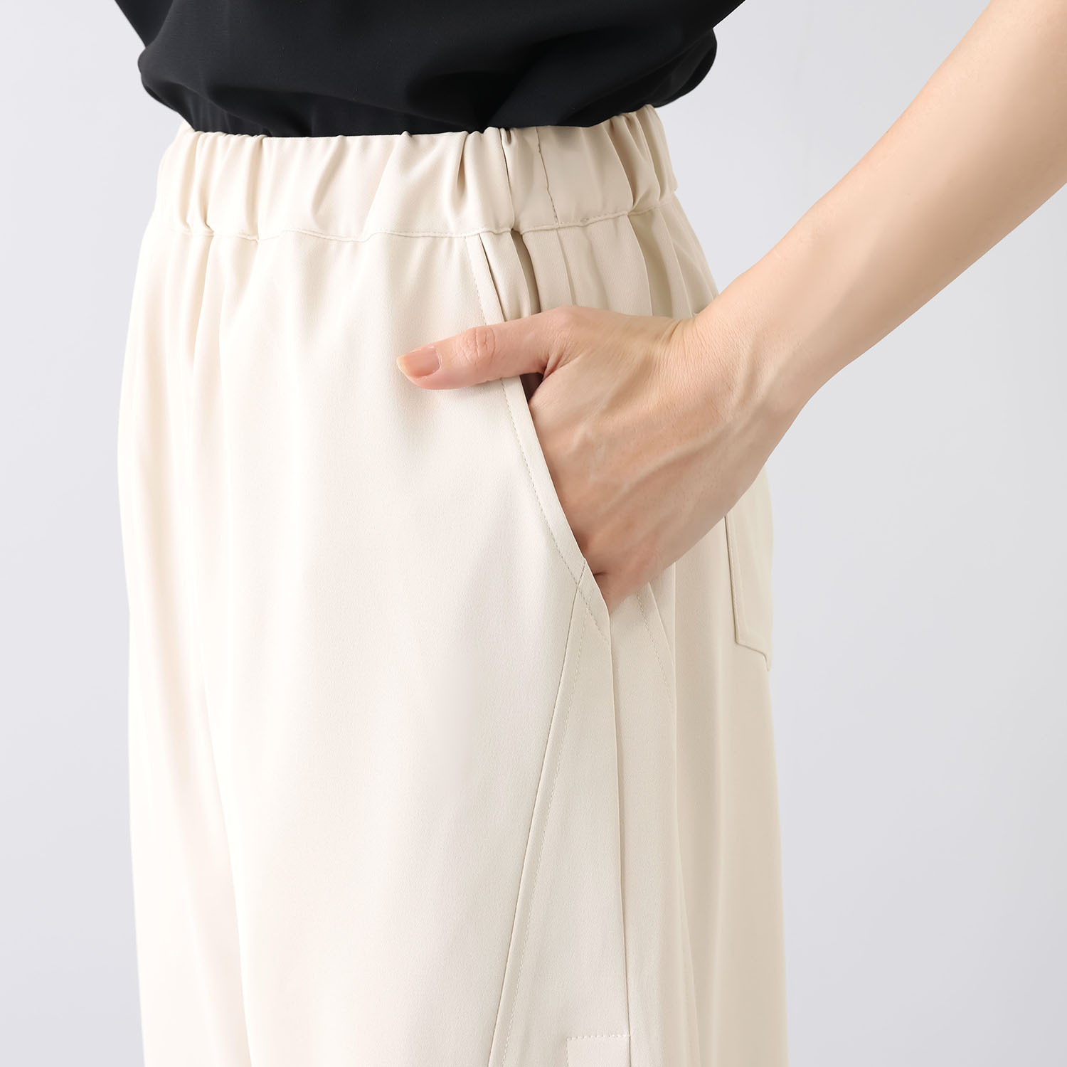 ヘブンアンドアース サイドボタン デザインワイドパンツ