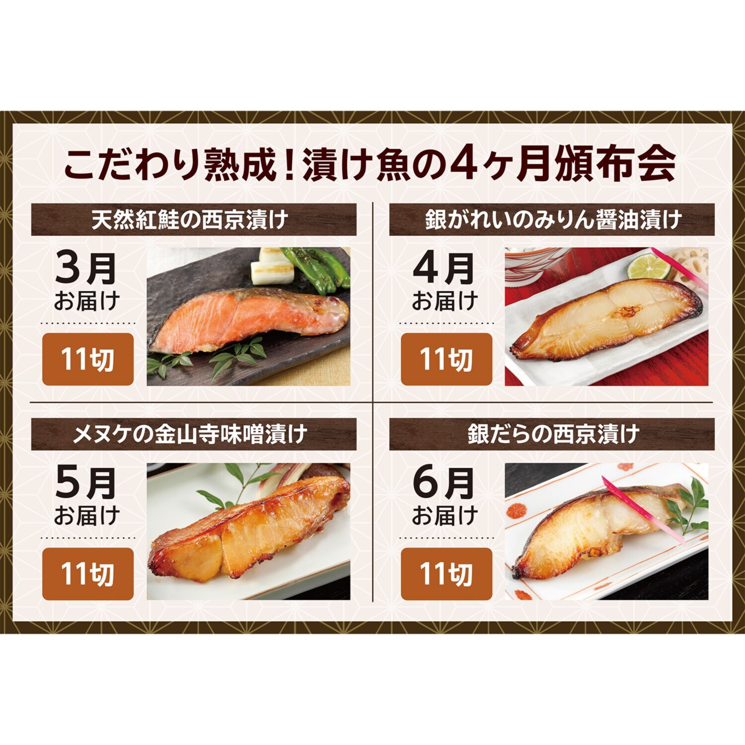 こだわり熟成 漬け魚の４ヶ月頒布会