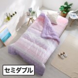 モリリン サラッと涼やか肌触り しじら織 肌掛けふとん＆敷きパッドセット ＜セミダブル＞