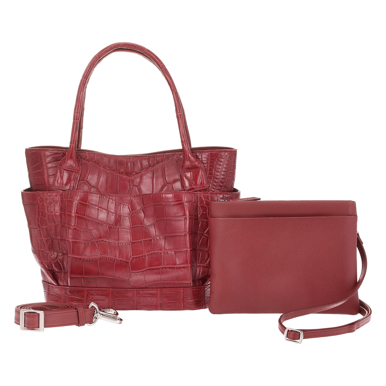 アルムコ マットクロコダイル トートバッグ＆ イタリアンレザー ポシェット