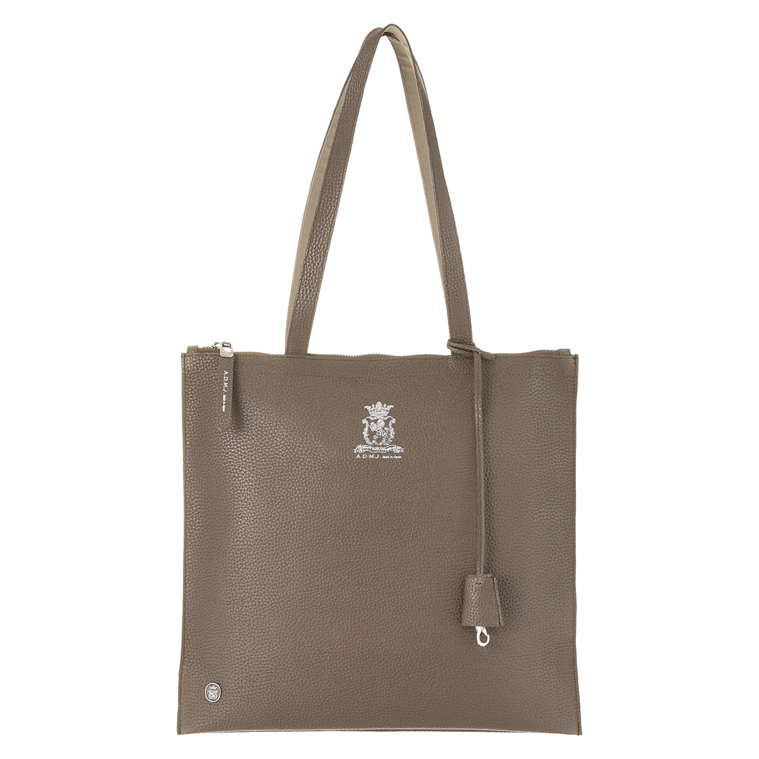 エーディーエムジェイ 牛革シュリンク型押し スリムショルダー トートバッグ＜Ｍ＞ 