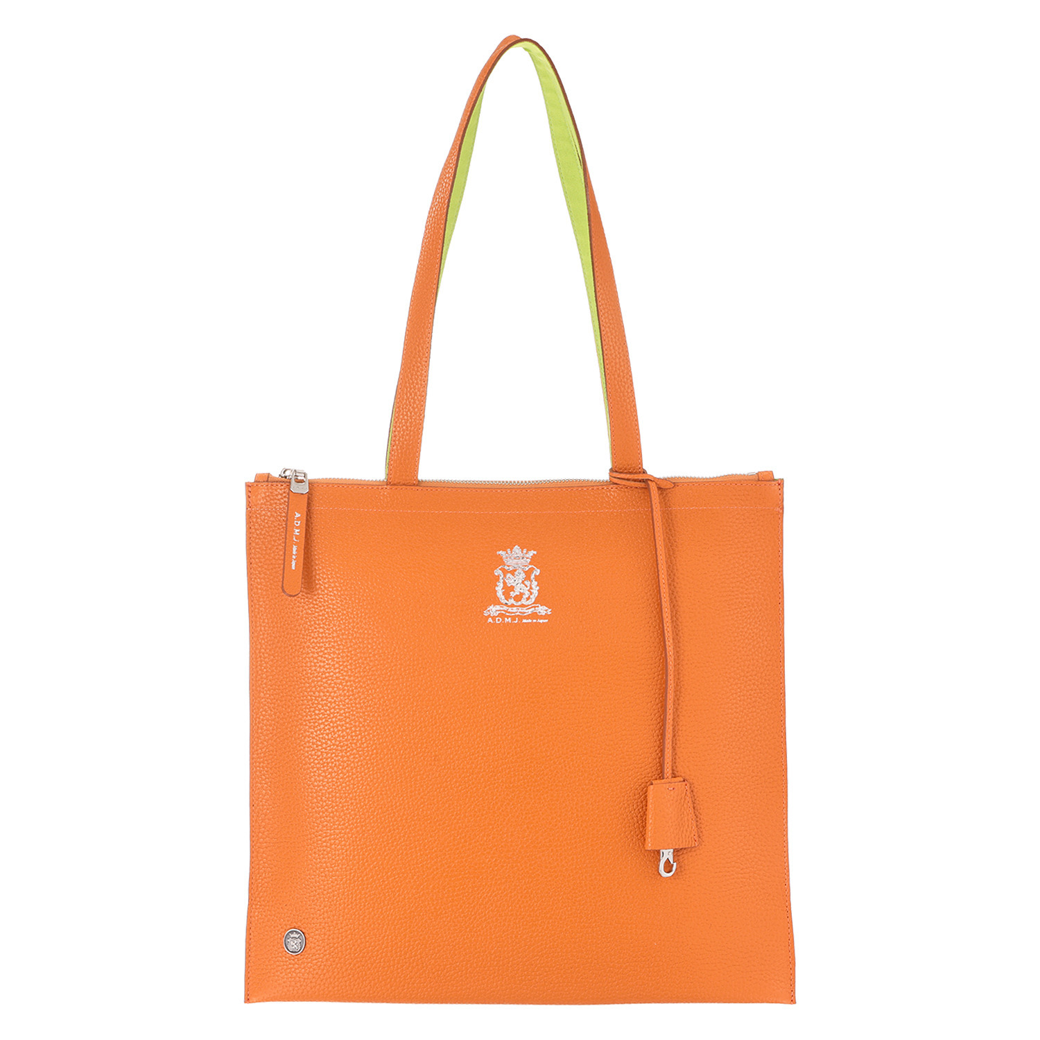 エーディーエムジェイ 牛革シュリンク型押し スリムショルダー トートバッグ＜Ｍ＞ 