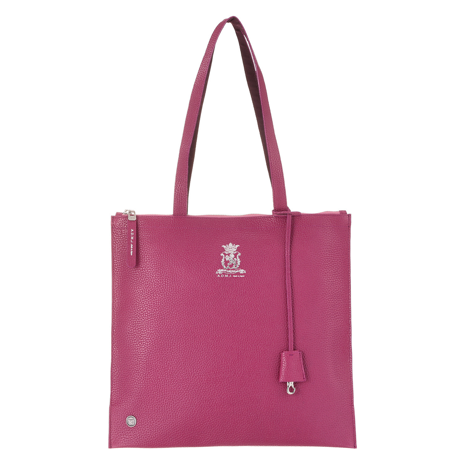 エーディーエムジェイ 牛革シュリンク型押し スリムショルダー トートバッグ＜Ｍ＞ 