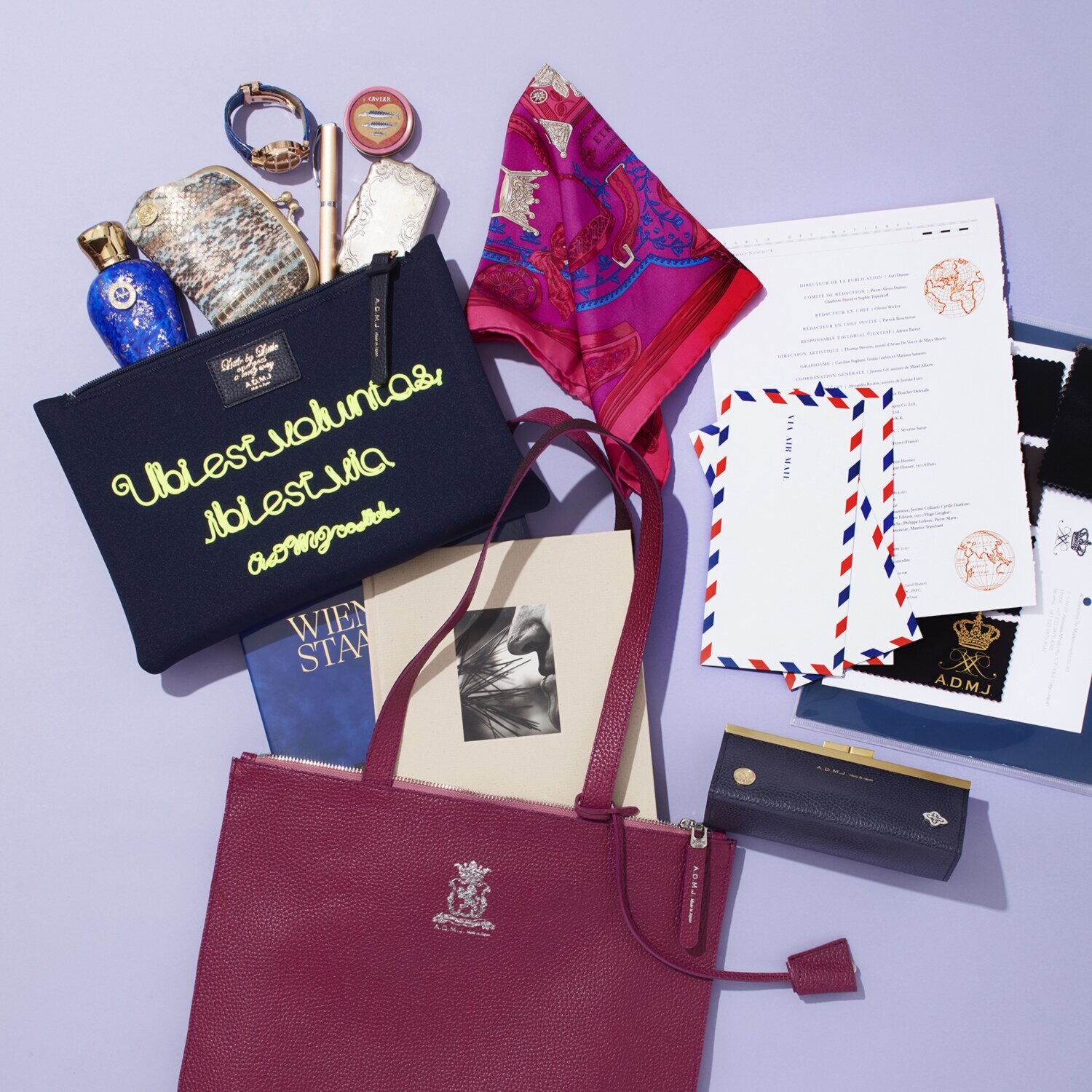 エーディーエムジェイ 牛革シュリンク型押し スリムショルダー トートバッグ＜Ｍ＞ 