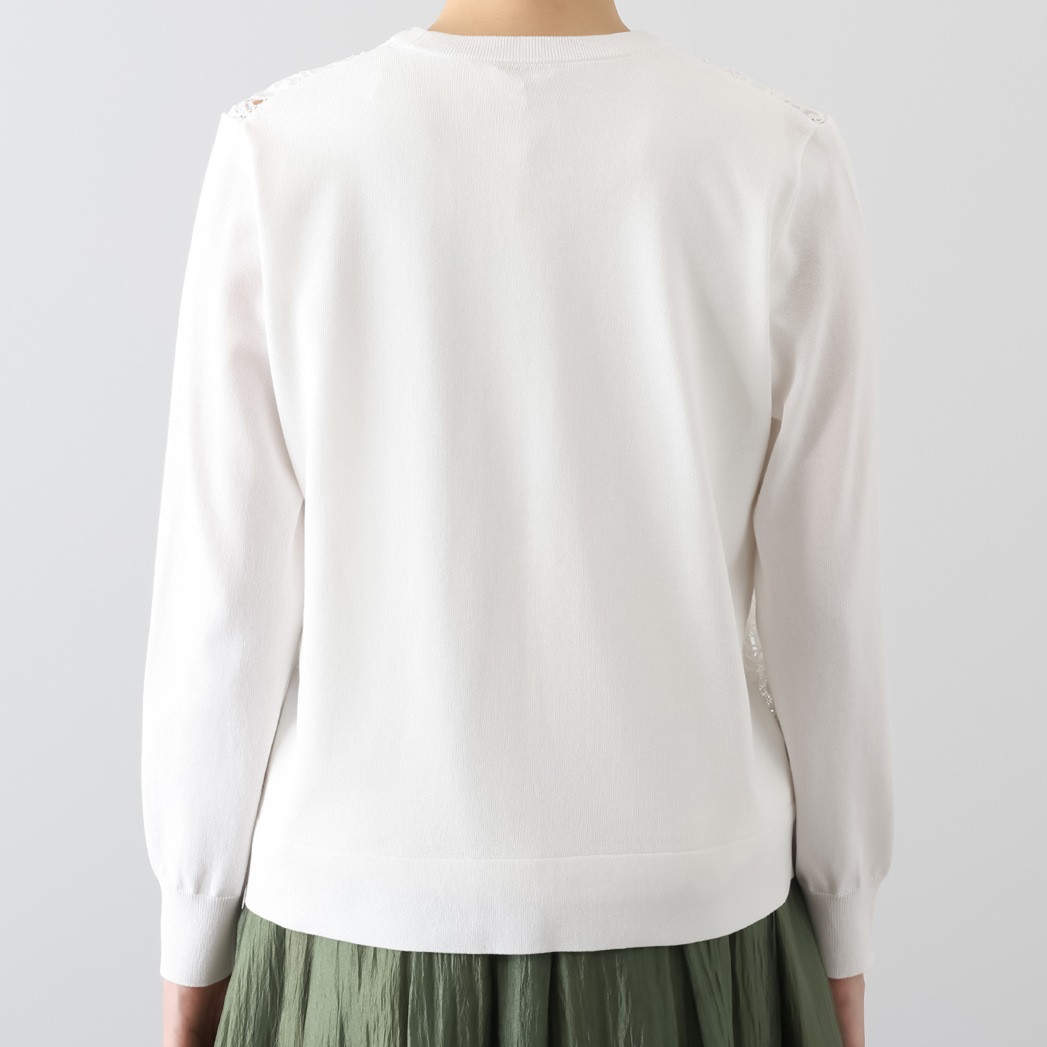 アズイズ　ビーマイセルフ バイ　ネイチャーズ エンブロイダリー レース使い カーディガン