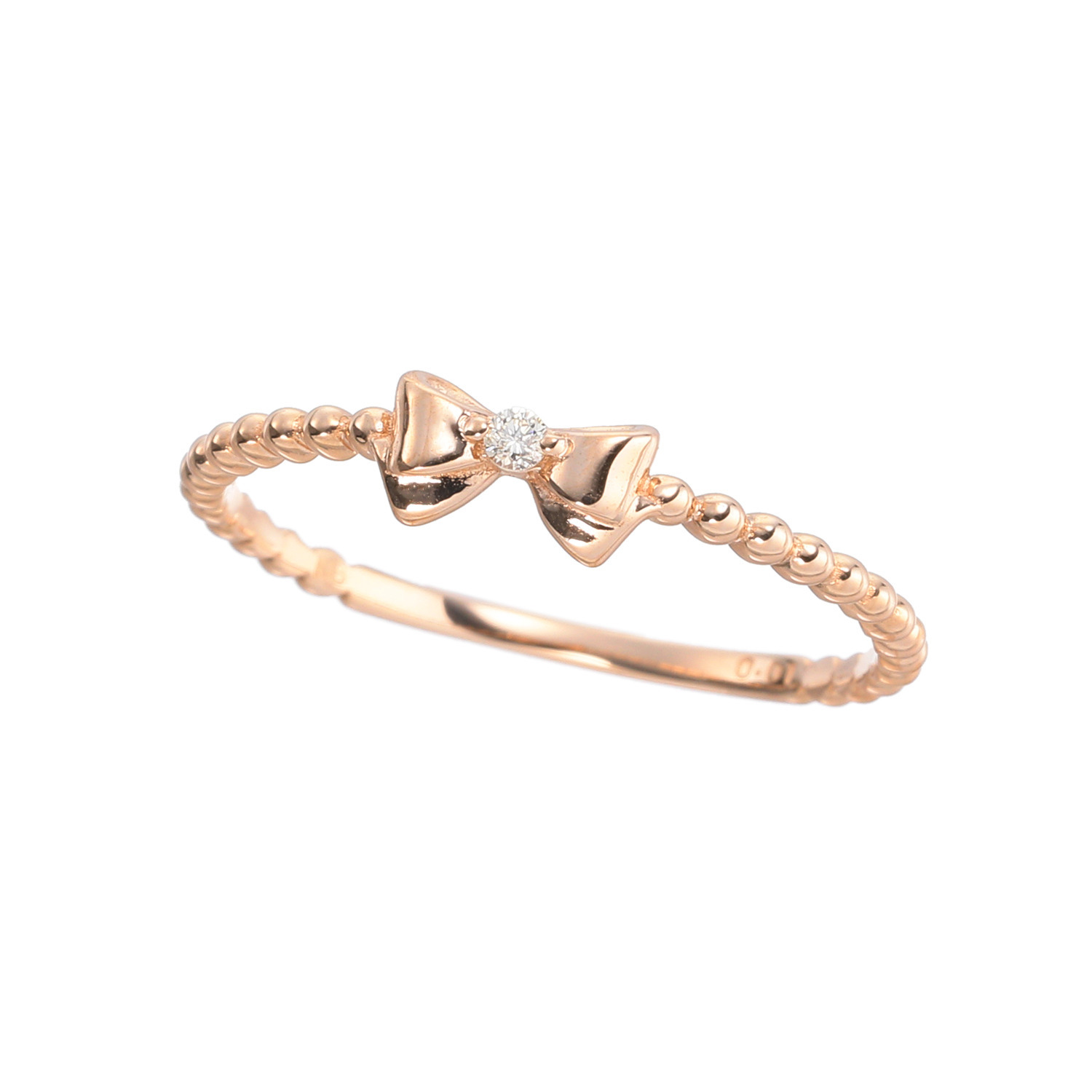 エムイー・ブリランテ １８Ｋローズゴールド ダイヤモンド リボンモティーフ リング