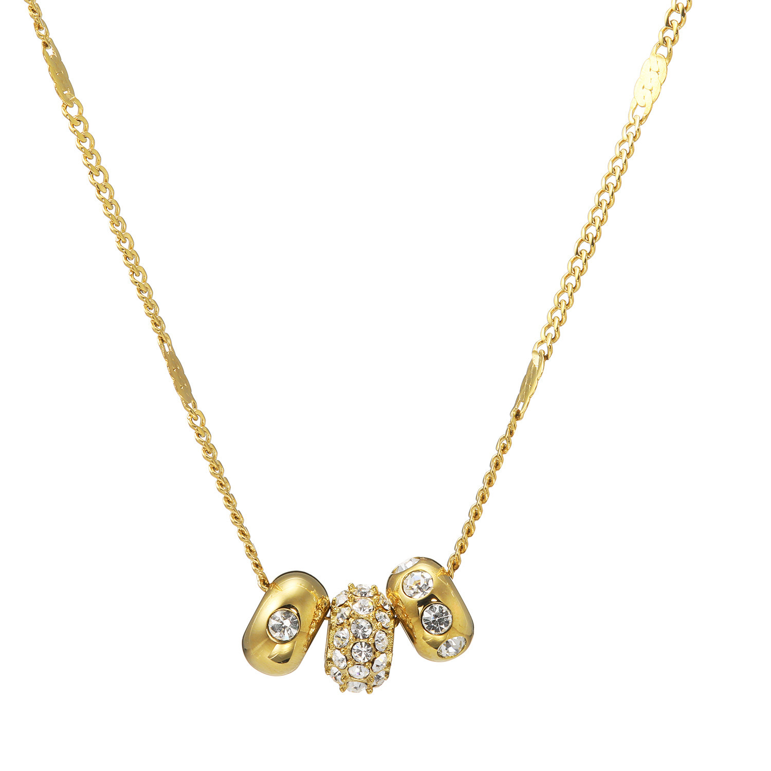 キラレ プレシオサ社製 クリスタルガラス トリプルロンデル ミラープレスペンダント＆ 片側用ツイストイヤーカフ キラキラ欲張りセット