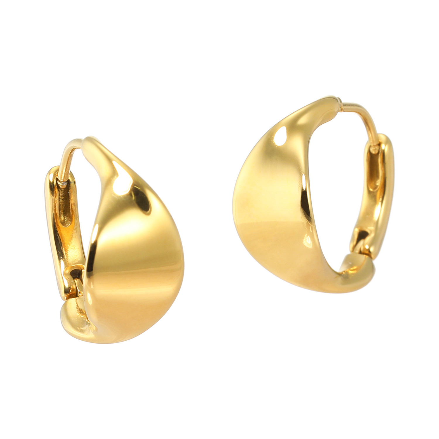 キラレ ステンレス ツイストデザイン ミラーシャイニー 軽やかフープピアス