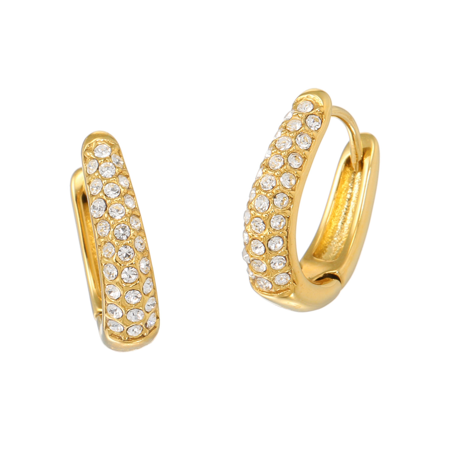 キラレ ステンレス プレシオサ社製 クリスタルガラス パヴェイヤリング／ピアス