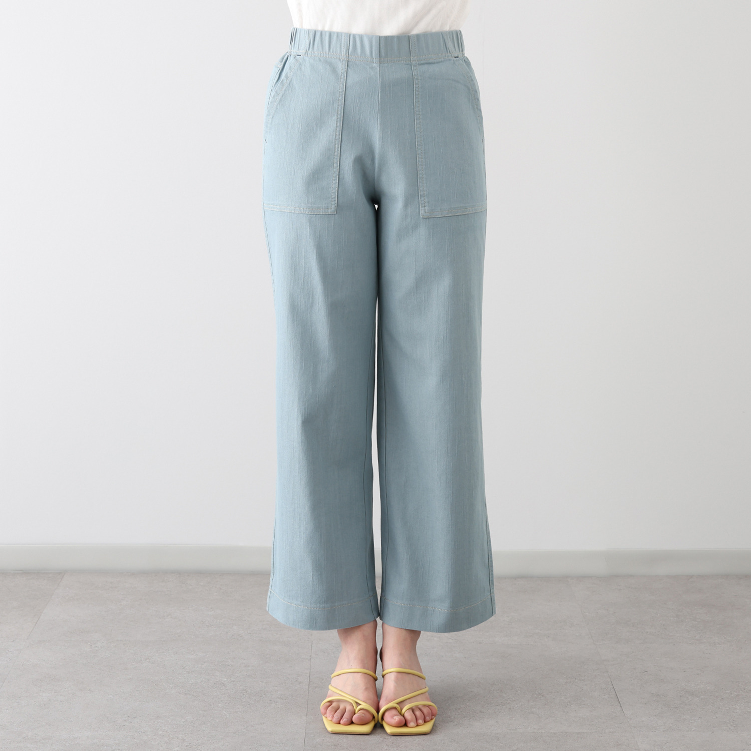 アトリエール 接触冷感・ＵＶカット コットン混 ベイカーワイドパンツ