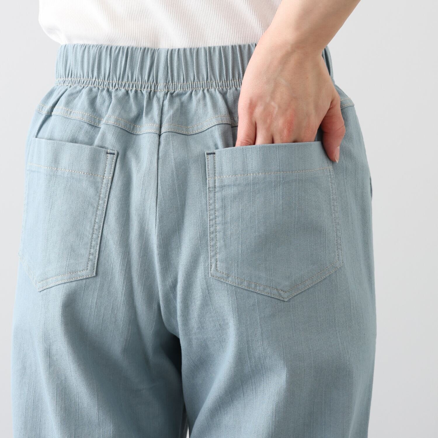 アトリエール 接触冷感・ＵＶカット コットン混 ベイカーワイドパンツ