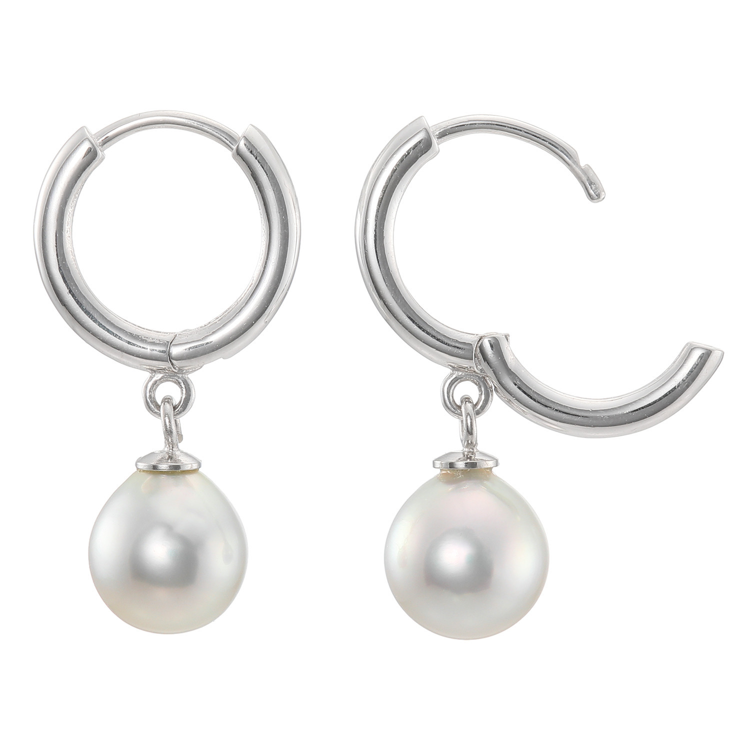 ペルラモーダ シルバー 国産無調色越物 ナチュラルブルーグレー アコヤパール スウィングピアス