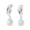 ペルラモーダ シルバー 国産無調色越物 ナチュラルブルーグレー アコヤパール イヤリング