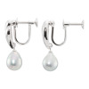 ペルラモーダ シルバー 国産無調色越物 ナチュラルブルーグレー アコヤパール イヤリング