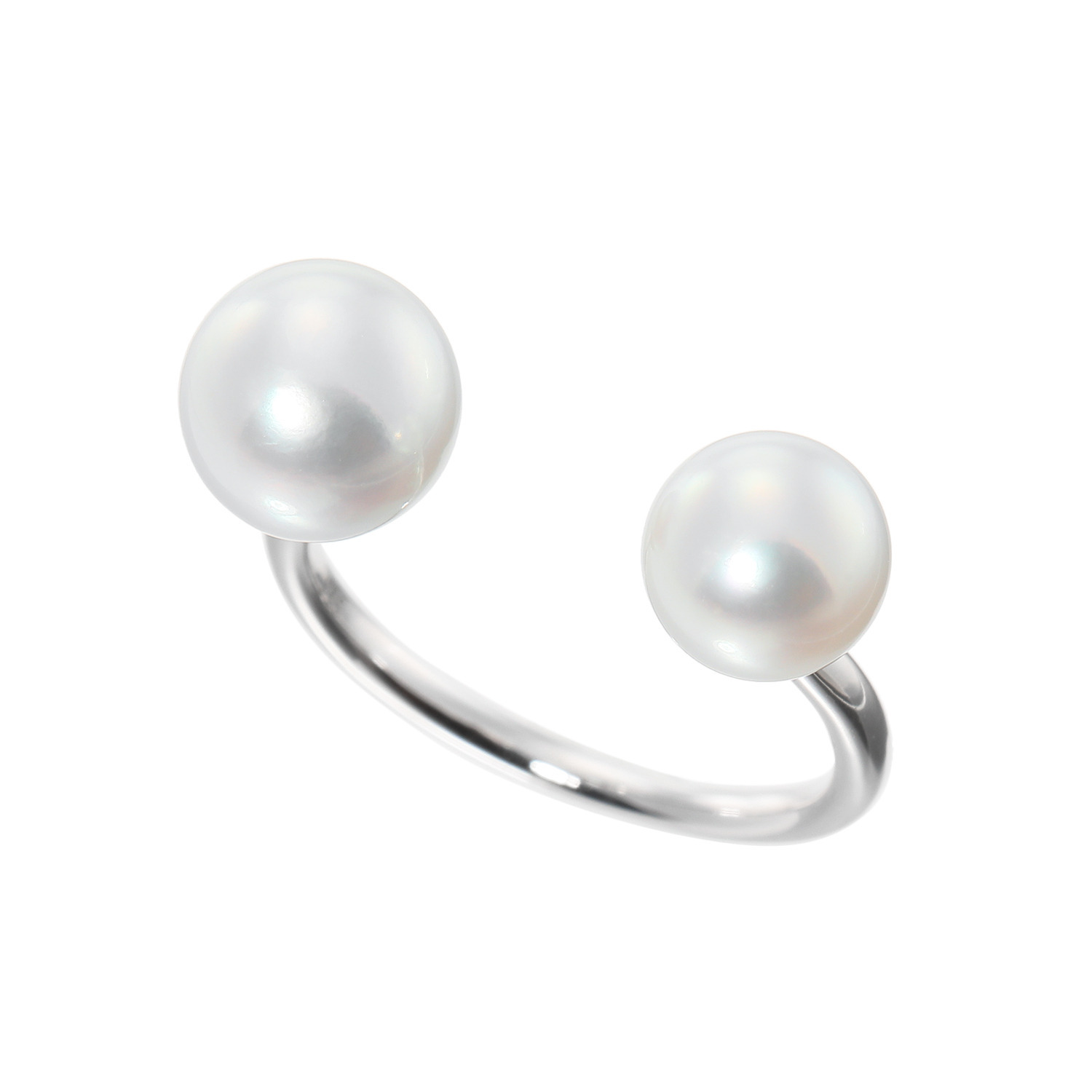 ペルラモーダ シルバー 国産無調色越物 ナチュラルブルーグレー アコヤパール フォークリング