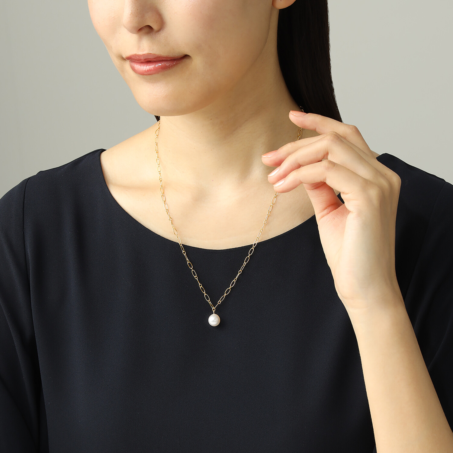 ペルラモーダ シルバー 国産越物 アコヤパール 一粒ネックレス