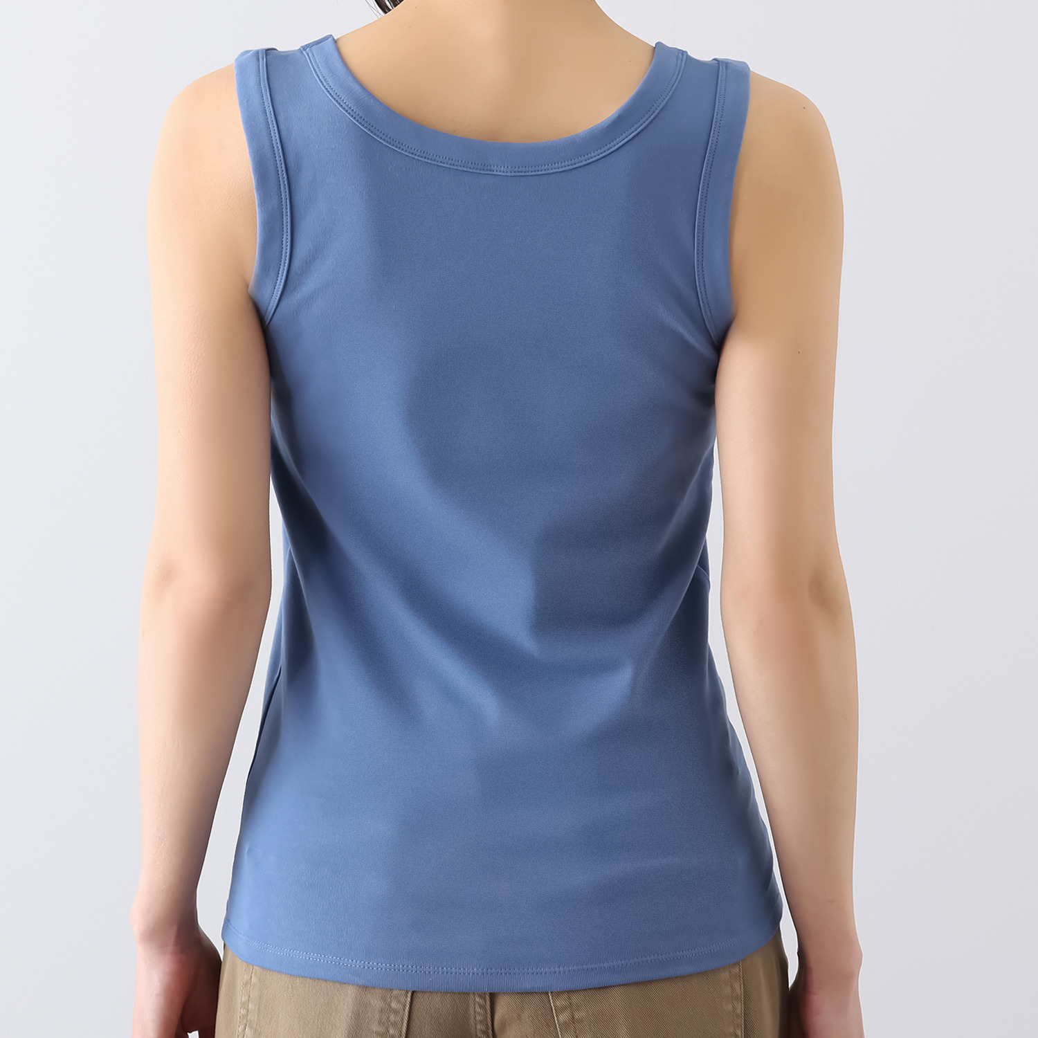 アントワブラン コットン混ストレッチ リブ編 タンクトップ