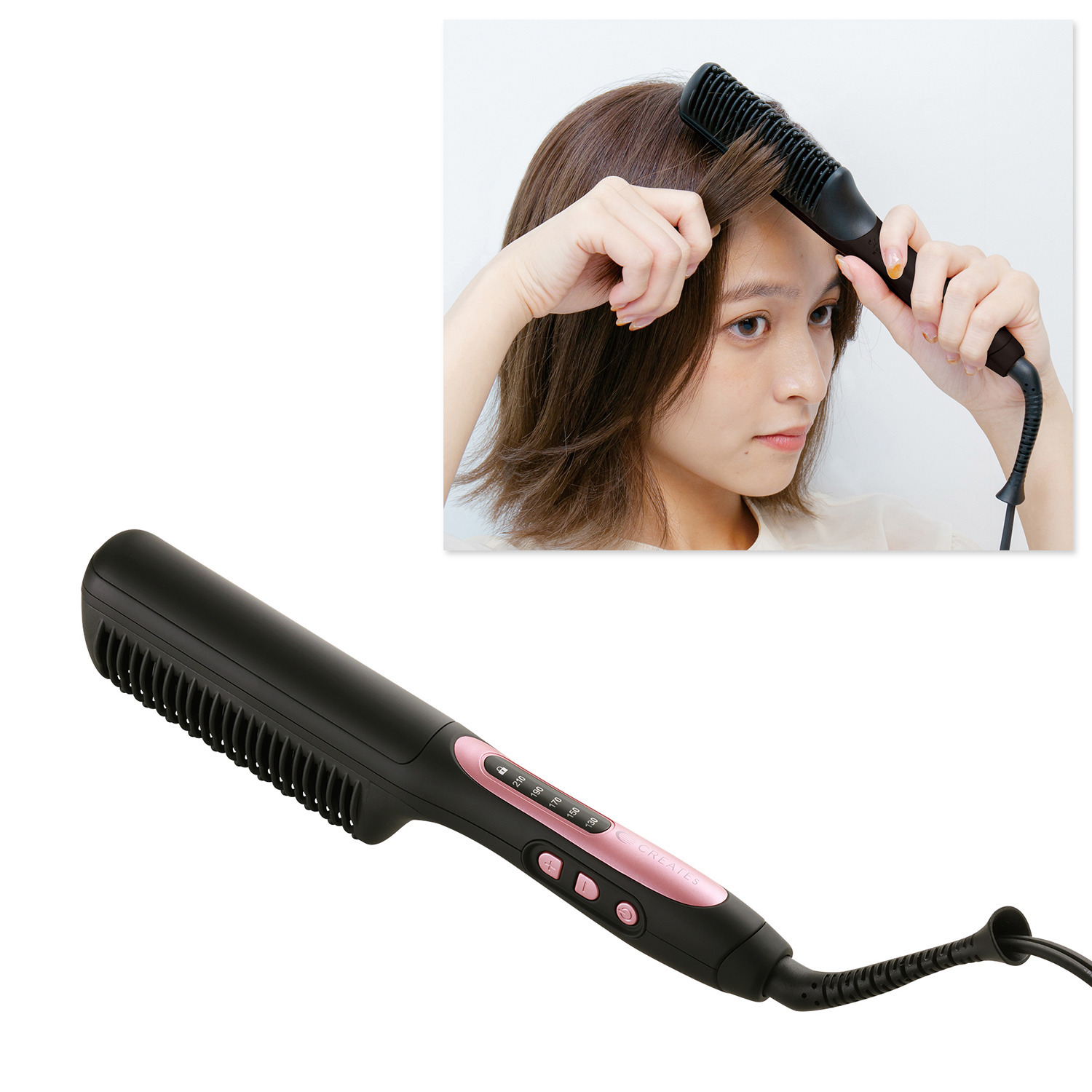 クレイツ 髪を梳かす感覚で使えて 素早くキマル！ ボリュームメイク コームアイロン ＣＩＫ−Ｇ１２Ｐ