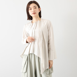 ベルポニー タックデザイン アシンメトリー ブラウス
