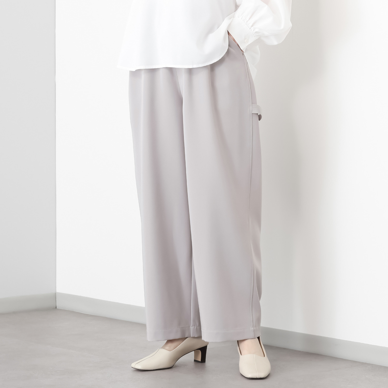 ワンピース セレクト　バイ　カワル さらっと快適！ 脚のラインを拾いにくい 美しいシルエット ペインターパンツ