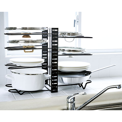 高さ調節できる シンク下収納ラック＆ ３ＷＡＹ フライパンスタンドセット