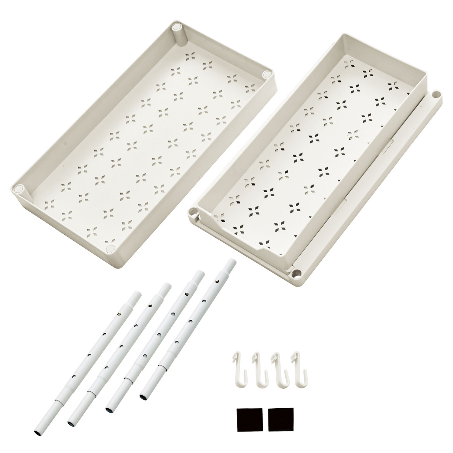 高さ調節できる シンク下収納ラック ２組セット