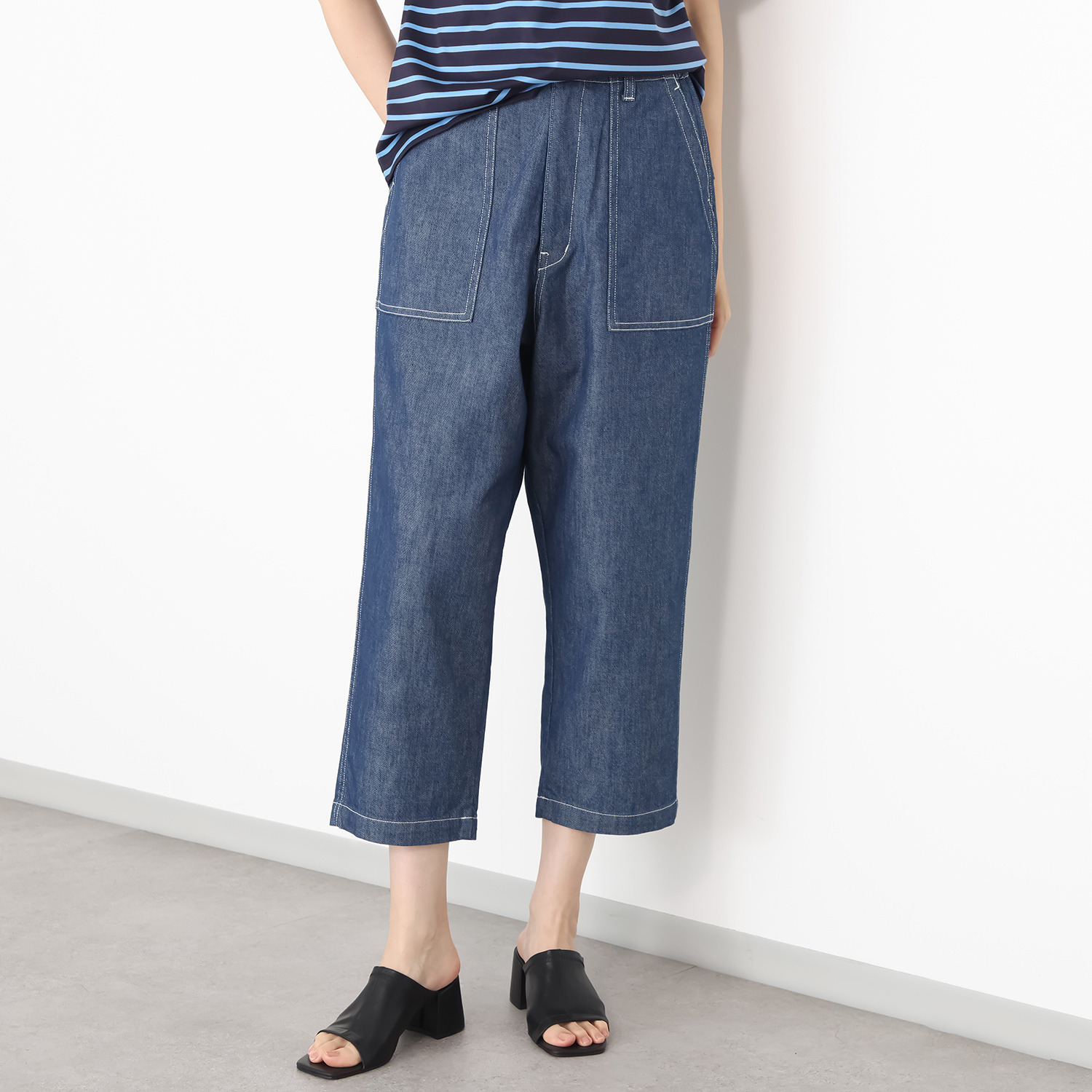 紺屋イチガントウキョウ ライトオンスデニム ベイカーパンツ