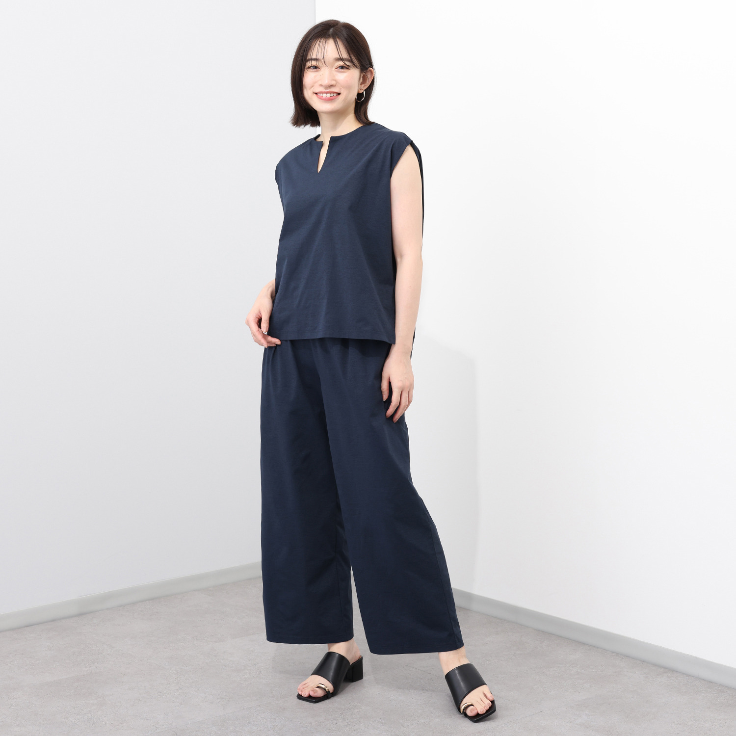 マンスリートライミー 楽ちんきれい見え ジャージー セットアップ