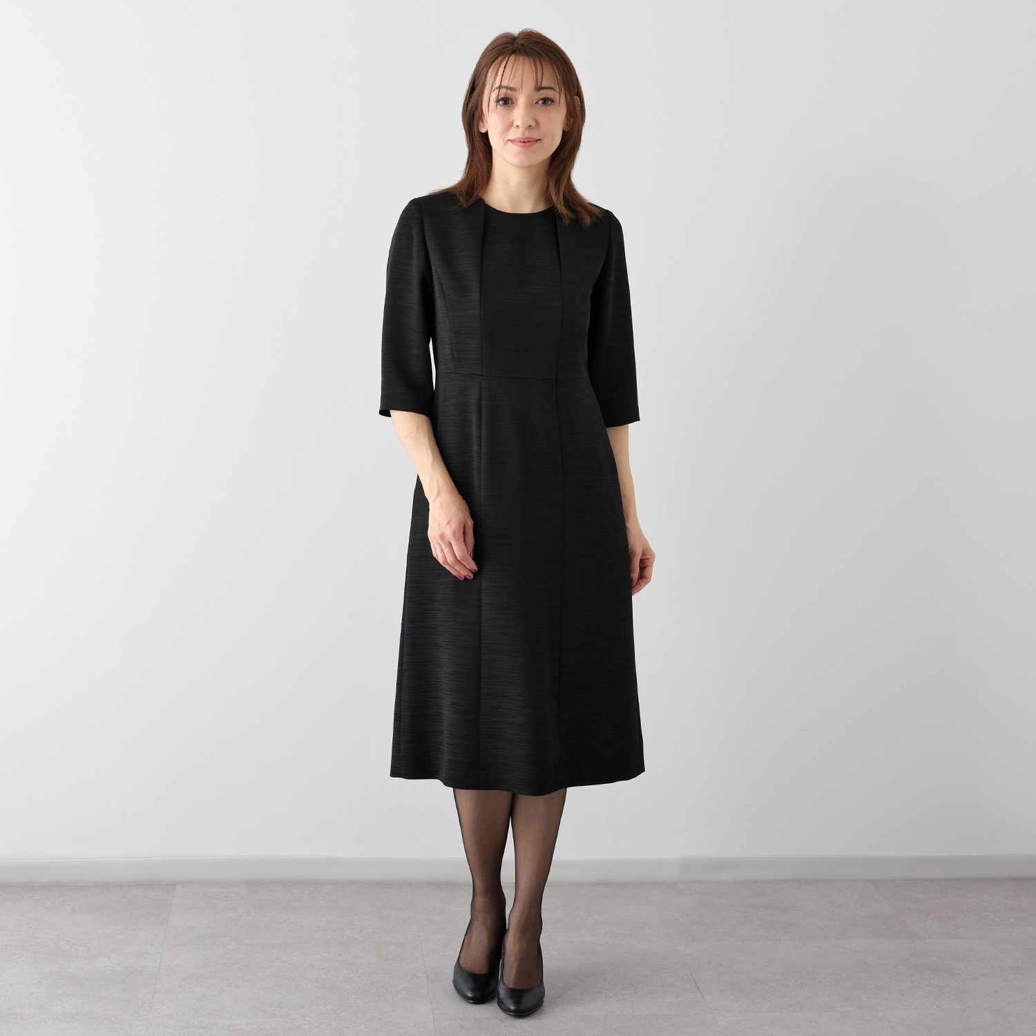 ニュイ ブラックフォーマル 米沢織ワンピース