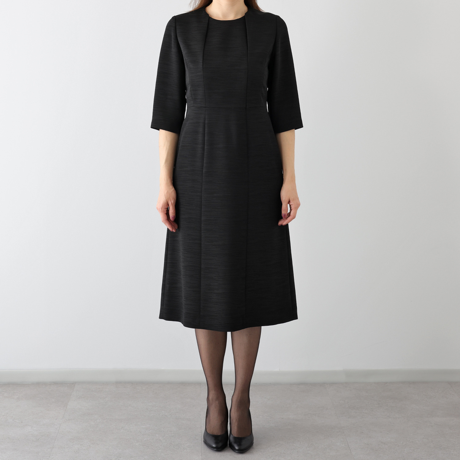 ニュイ ブラックフォーマル 米沢織ワンピース