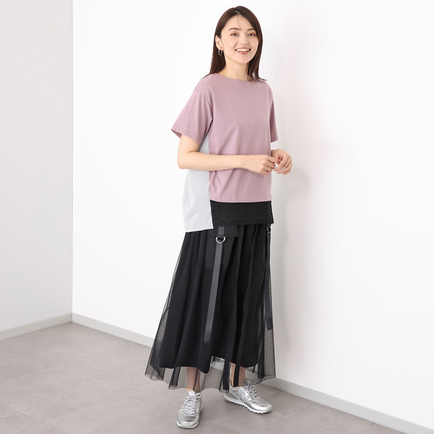 ラブソル 異素材テール コンビトップス