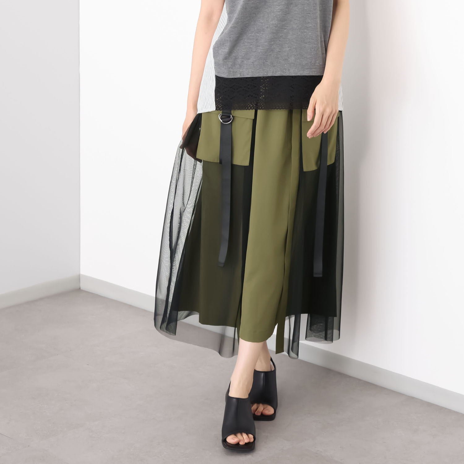 ラブソル チュールラップデザイン カーゴスカート