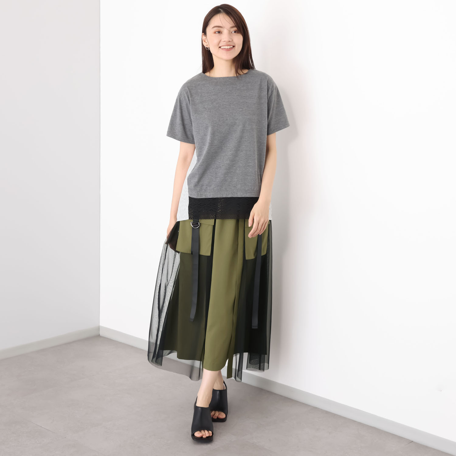 ラブソル チュールラップデザイン カーゴスカート