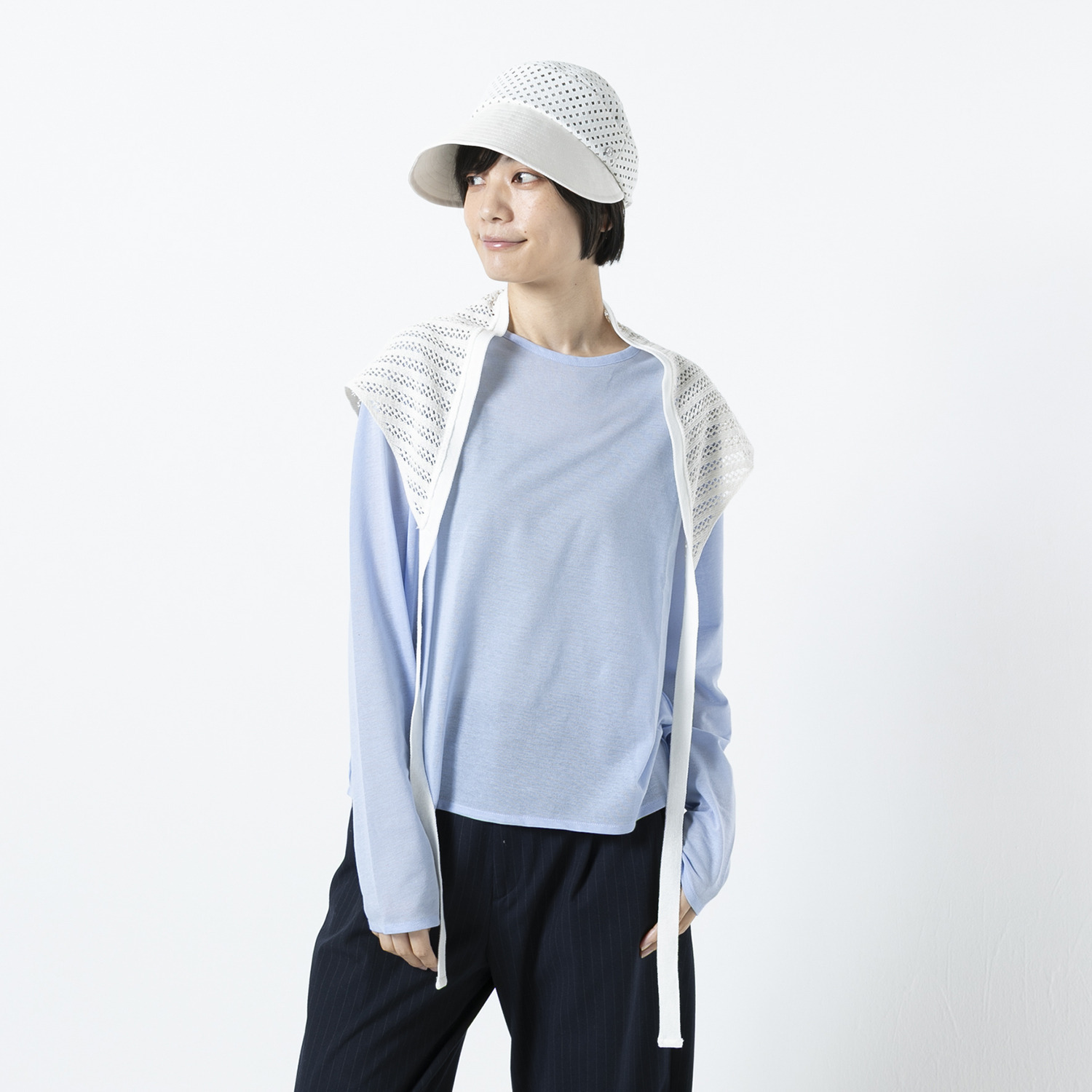 ベル・モード 日本製 美しいシルエットに こだわった スクエアレース使いの 涼やかキャスケット