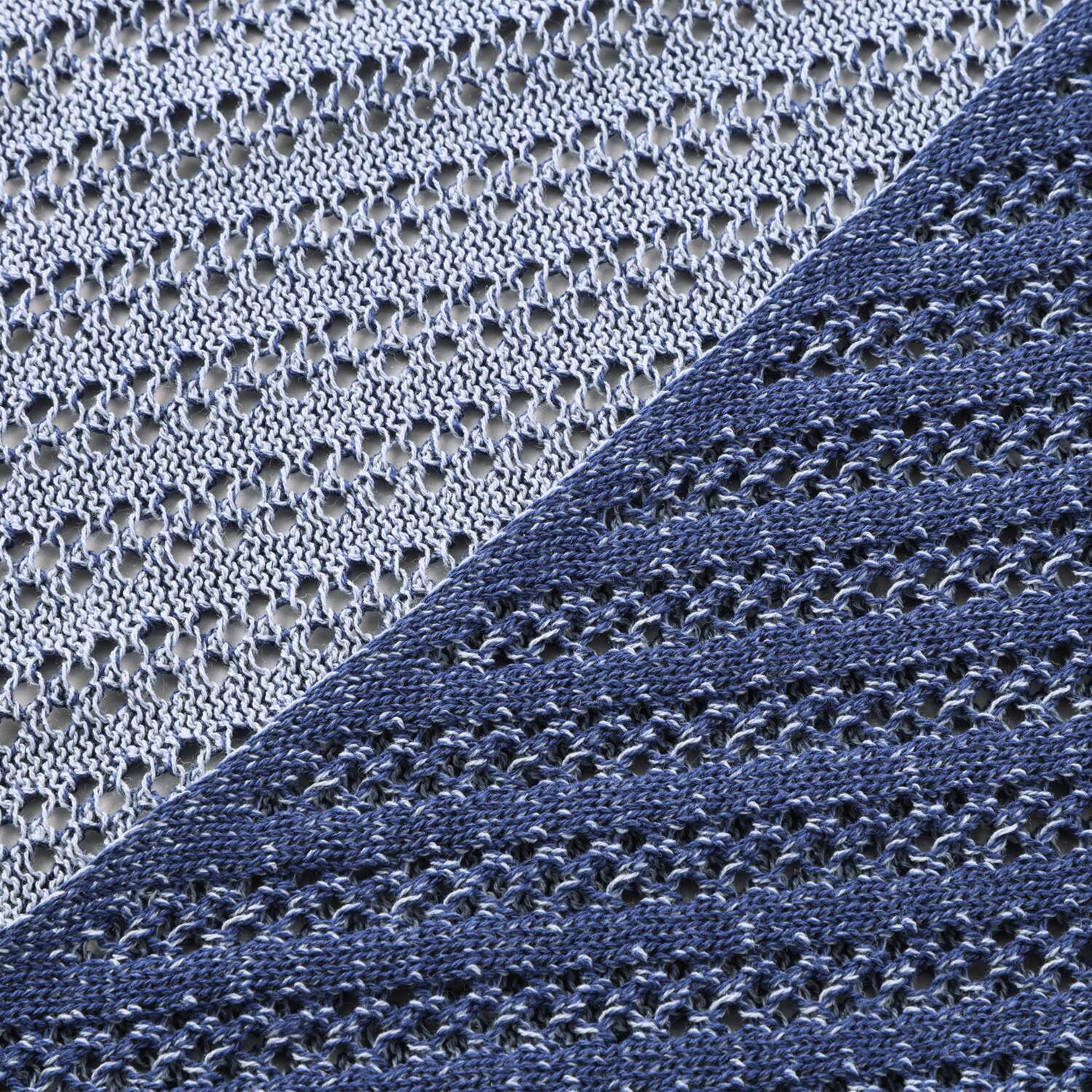 ベル・モード 日本製 綿混スクエアレースの 三角ニットストール